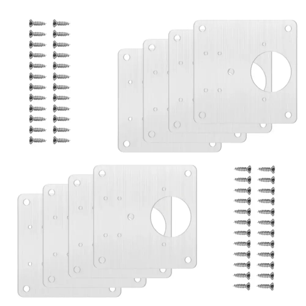 Plaques de réparation pour charnières 35 mm – acier inoxydable - Lot de 8 plaques / Espagne - Plaques de réparation de