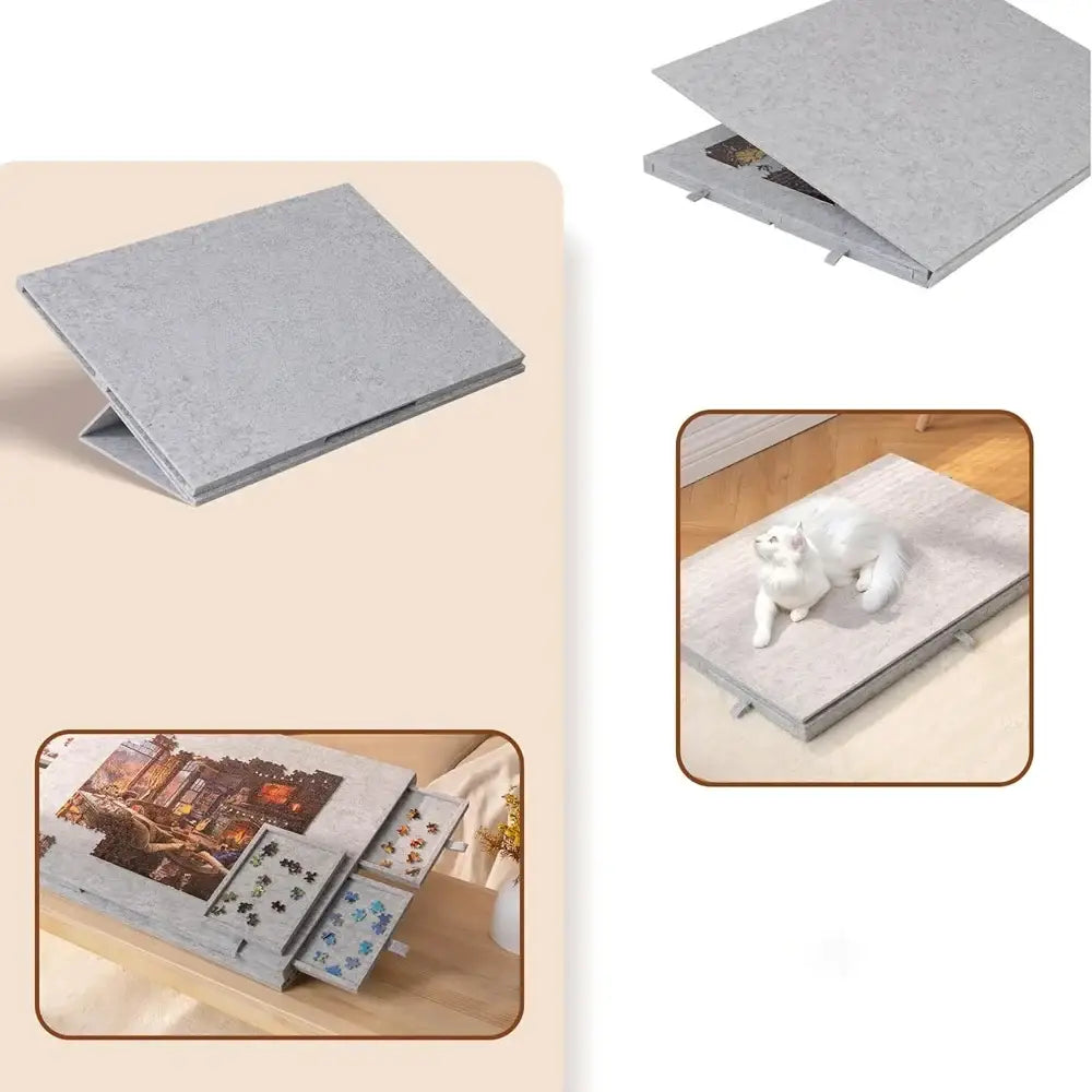 Plateau de puzzle inclinable avec 6 tiroirs – housse incluse – détail 5