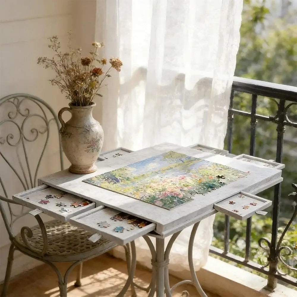 Plateau de puzzle inclinable avec 6 tiroirs – housse incluse – détail 7
