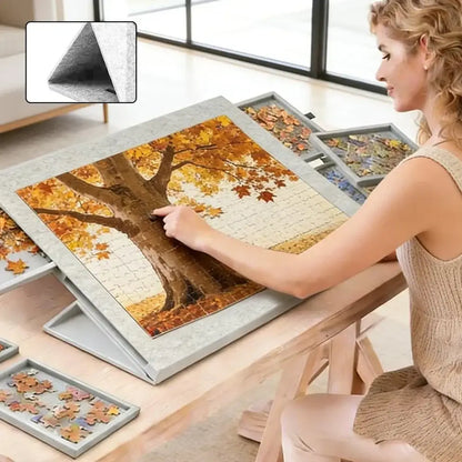 Plateau de puzzle inclinable avec 6 tiroirs – housse incluse – détail 3