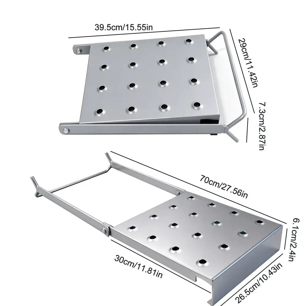Plateforme pliable pour échelle – plateau aluminium 39,5 × 29 cm – détail 7