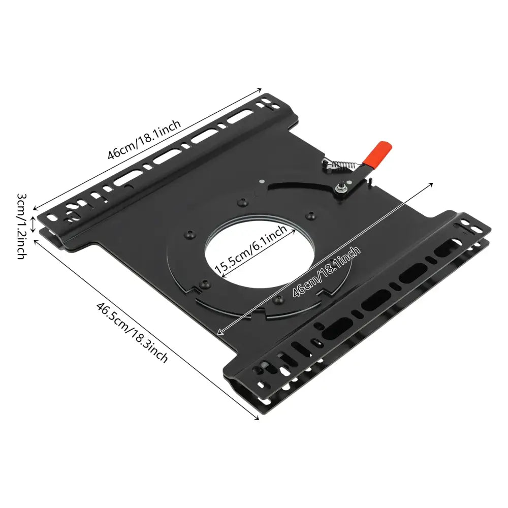 Platine pivotante de siège T5/T6 360° – acier 46,5 cm - Côté conducteur / Allemagne - Embase pivotante de siège