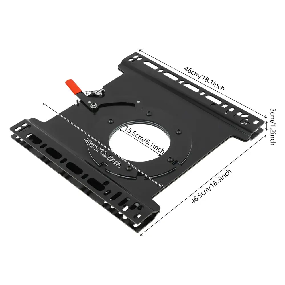 Platine pivotante de siège T5/T6 360° – acier 46,5 cm - Côté passager / Allemagne - Embase pivotante de siège