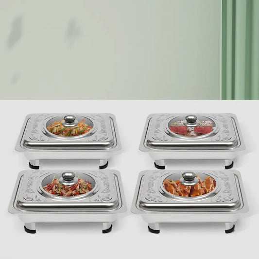 Plats de maintien au chaud pour buffet – lot de 4 avec couvercles - plats maintien chaud buffet