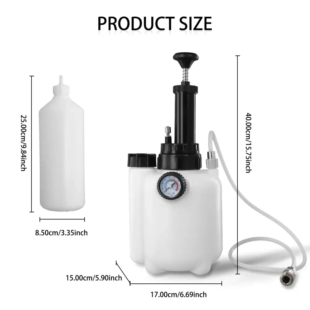 Podofo Kit Purge Frein 3L Rapide Sans Air Pompe Vacuum 85mm Tous Véhicules