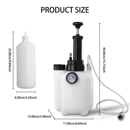 Podofo Kit Purge Frein 3L Rapide Sans Air Pompe Vacuum 85mm Tous Véhicules