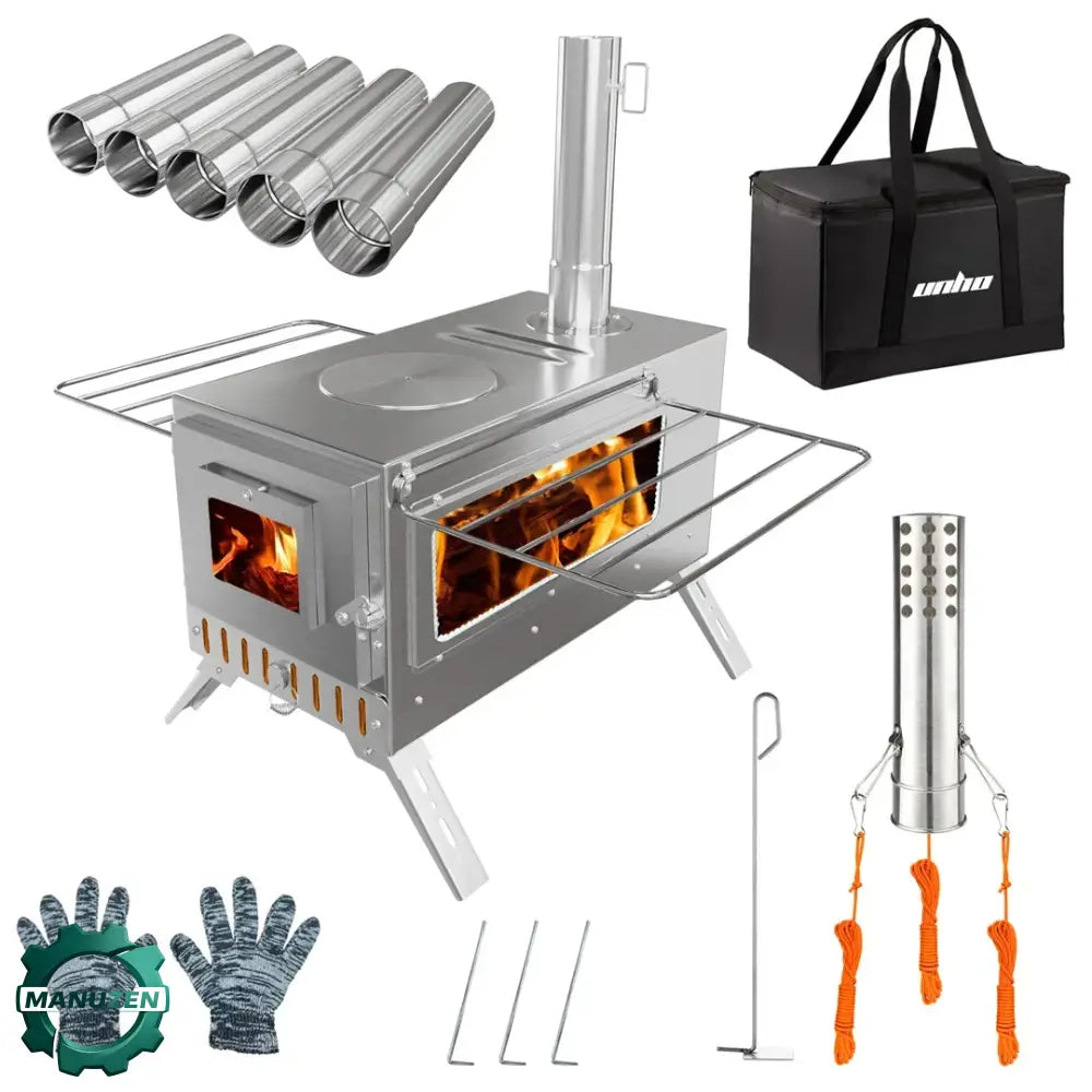 Poêle à bois de camping inox – 6 tubes de cheminée - Depuis l’Australie - poêle bois camping inox