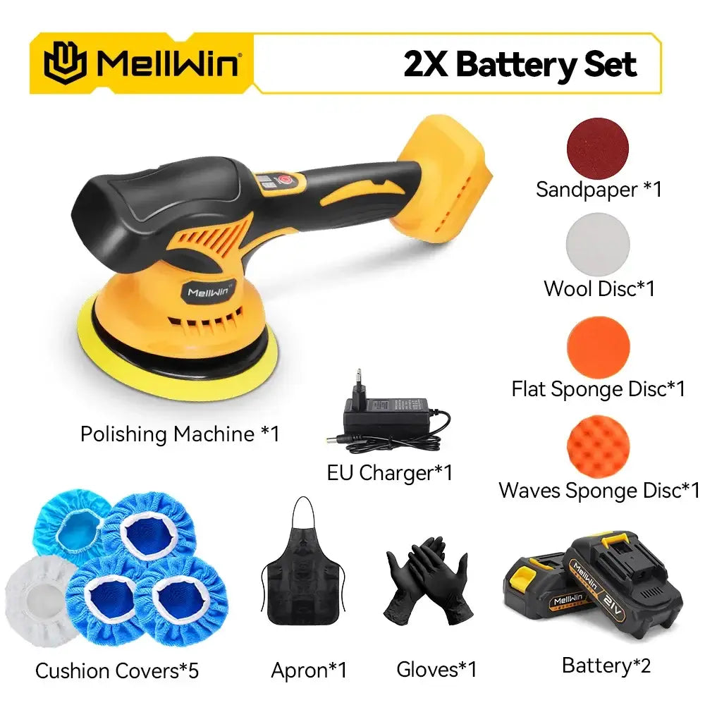 Polisseuse orbitale sans fil 150 mm – compatible Makita 18 V - Avec 2 batteries / France - Polisseuse orbitale sans fil