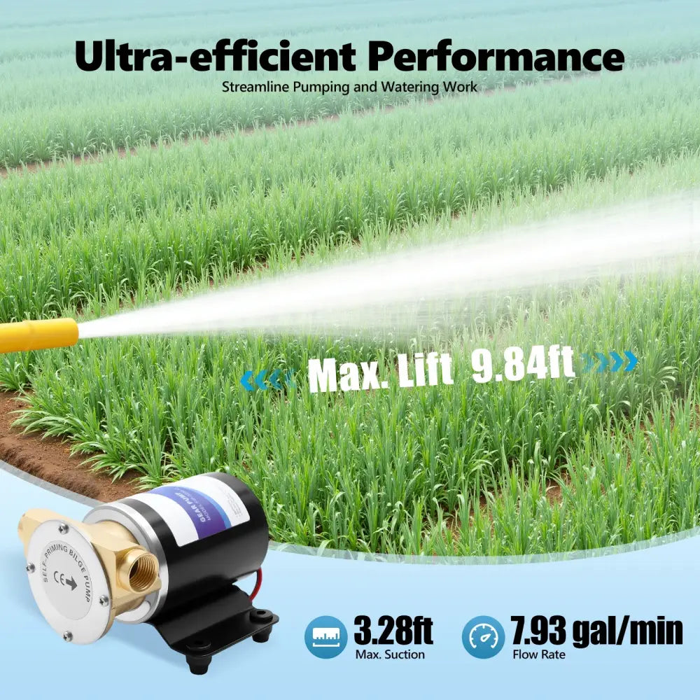 Pompe à eau auto amorçante pour irrigation agricole 12 V 120 W IP68