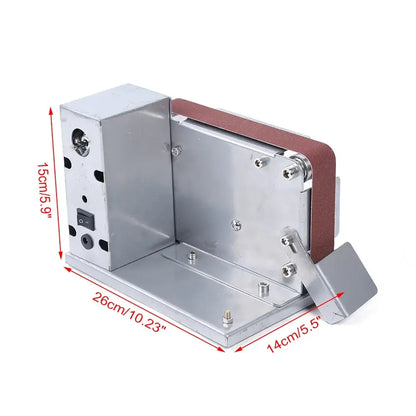 Ponceuse à bande 30 × 533 mm – table inclinable 7 vitesses - Argenté / Allemagne - ponceuse bande table inclinable