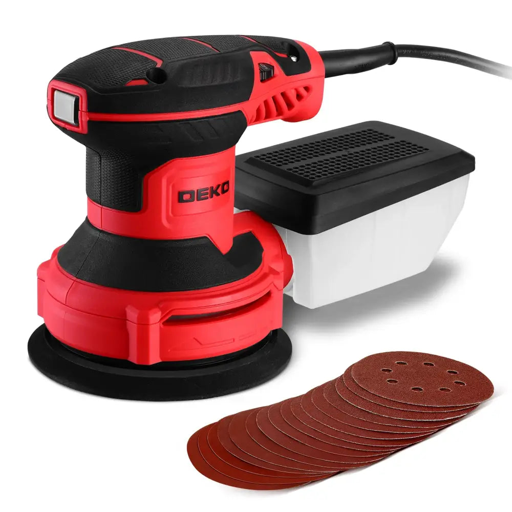 Ponceuse excentrique 125 mm 300 W – 14 000 tr/min 16 abrasifs - Rouge / France - Ponceuse excentrique