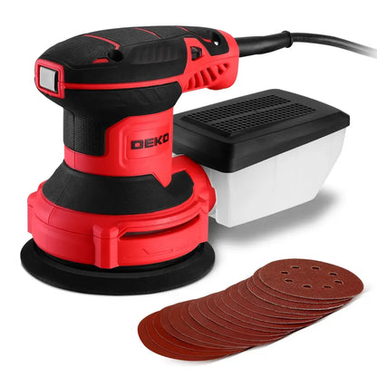 Ponceuse excentrique 125 mm 300 W – 14 000 tr/min 16 abrasifs - Rouge / France - Ponceuse excentrique