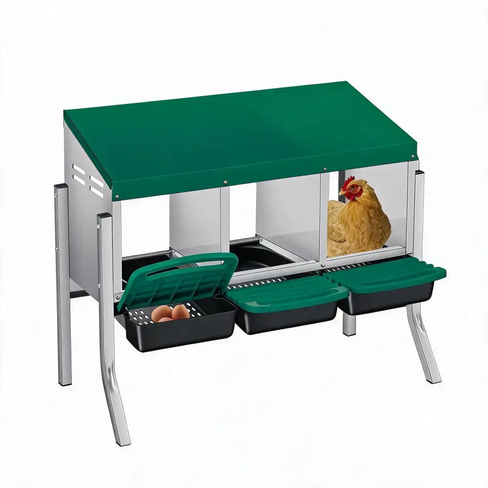 Pondoir pour poules en métal – 3 ou 4 cases, sur pieds – détail 8