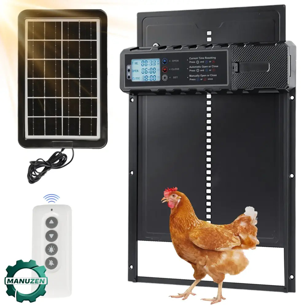 Porte automatique de poulailler solaire – minuterie et télécommande - Noir / France - Porte automatique de poulailler