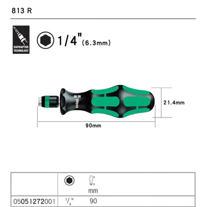 Porte-embout 1/4 pouce – modèles 813 et 816, cliquet ou ESD – 813R – 05051272001