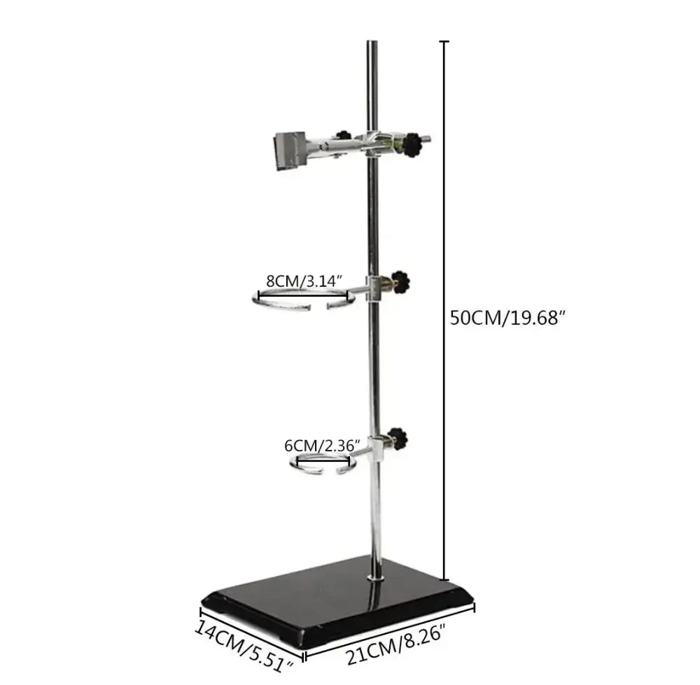 Potence de laboratoire avec pince – tige 50 cm – variante Noir