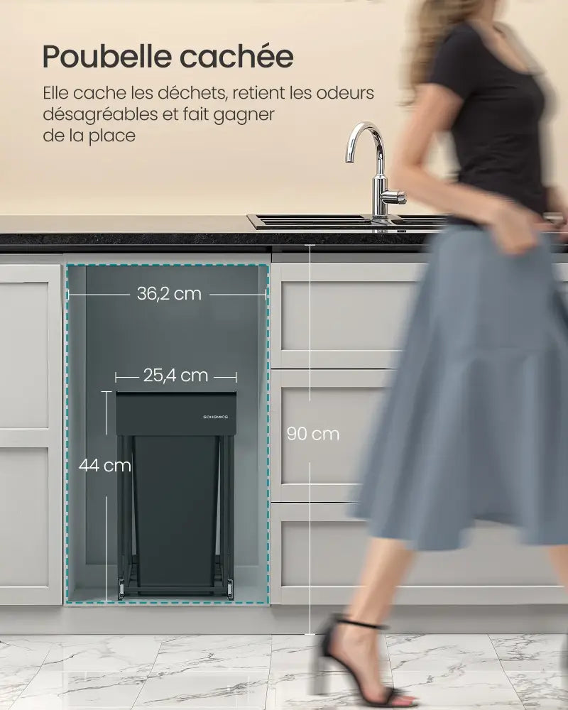 Poubelle de cuisine extractible 2 × 15 ou 2 × 20 L – tri sélectif - Poubelle extractible de tri sélectif