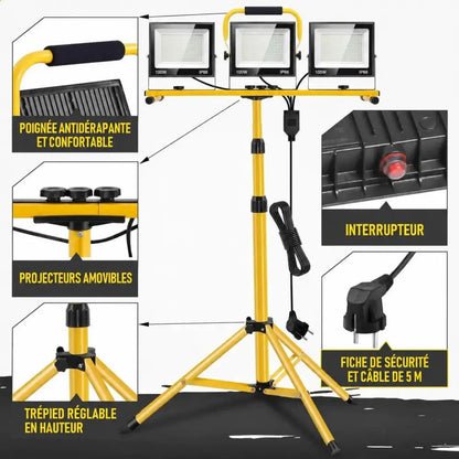 Projecteur de chantier – texte en français