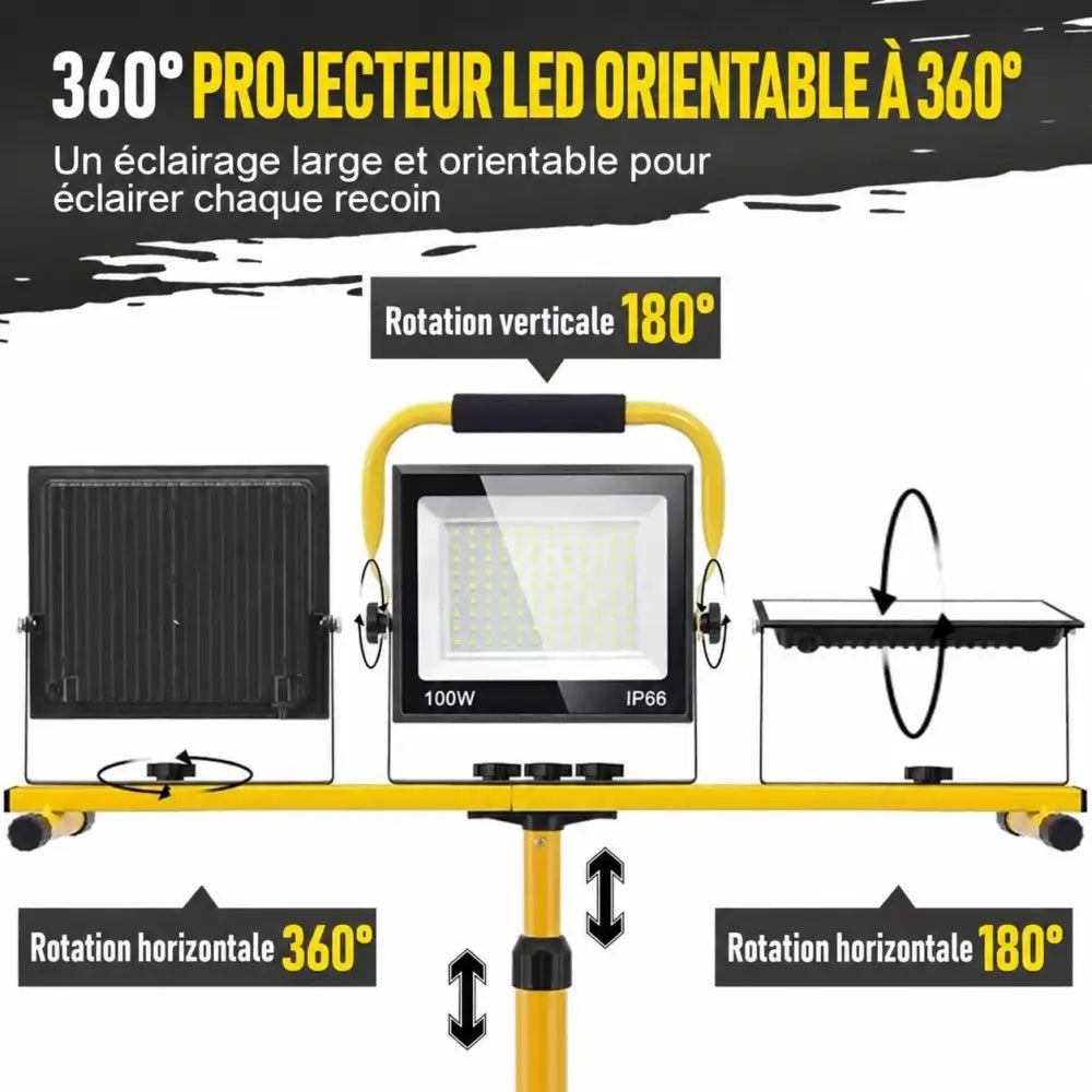 Projecteur de chantier – texte en français