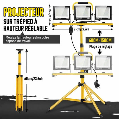 Projecteur de chantier – texte en français