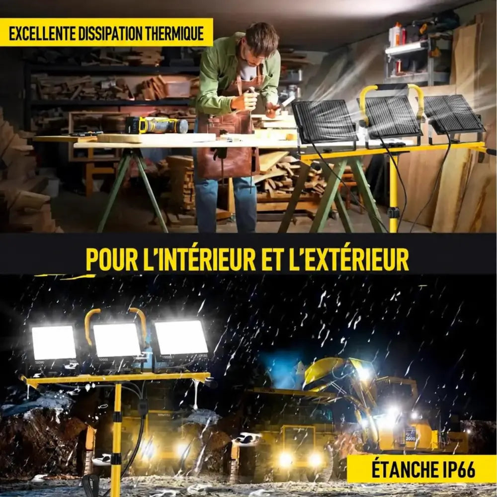 Projecteur de chantier – texte en français