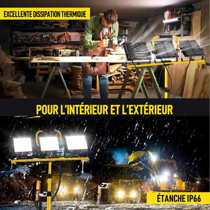 Projecteur de chantier – texte en français
