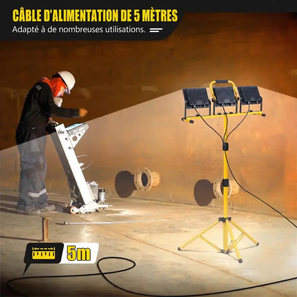Projecteur de chantier – texte en français