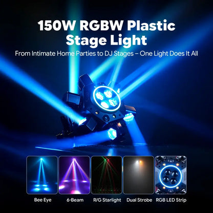 Projecteur LED mobile 6 bras 150 W RGBW – DMX - projecteur LED mobile 6 bras DMX