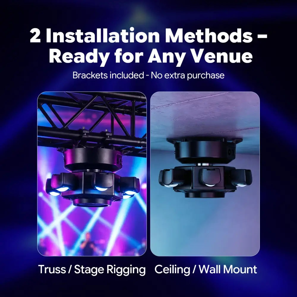 Projecteur LED mobile 6 bras 150 W RGBW – DMX - projecteur LED mobile 6 bras DMX