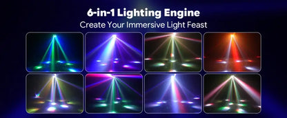 Projecteur LED mobile 6 bras 150 W RGBW – DMX - projecteur LED mobile 6 bras DMX