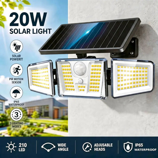 Projecteur solaire 210 LED à détecteur de mouvement – IP65 – photo produit 2