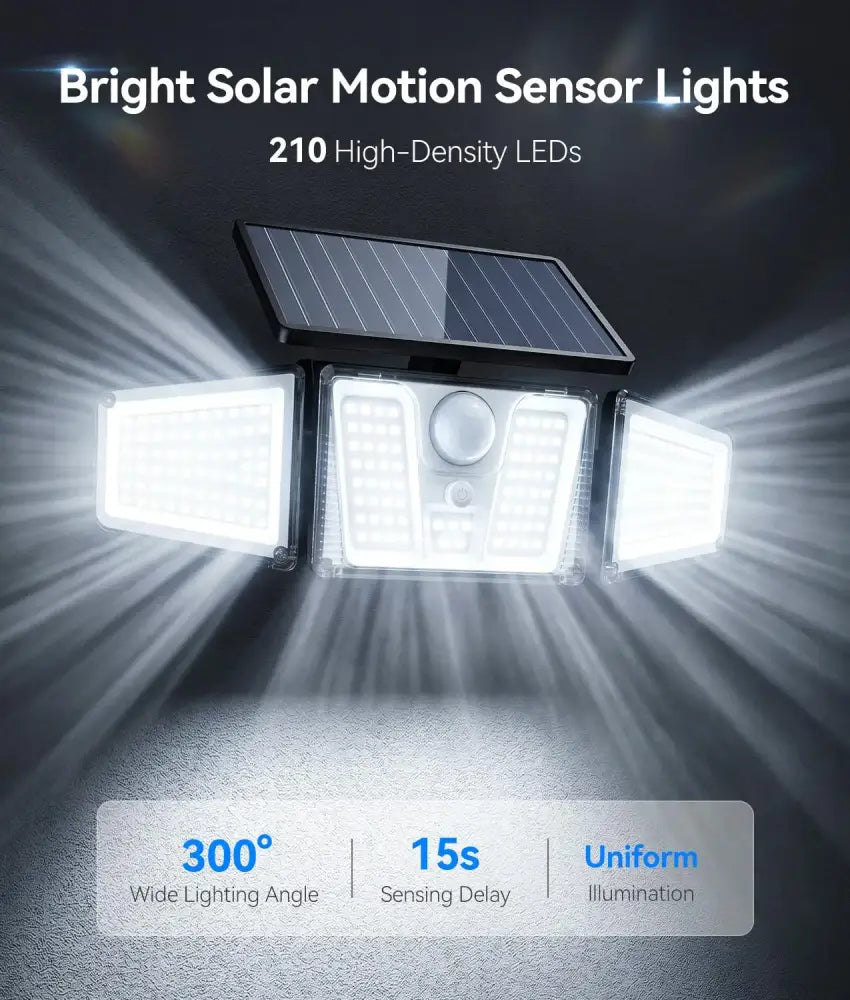Projecteur solaire 210 LED à détecteur de mouvement – IP65 – photo produit 5