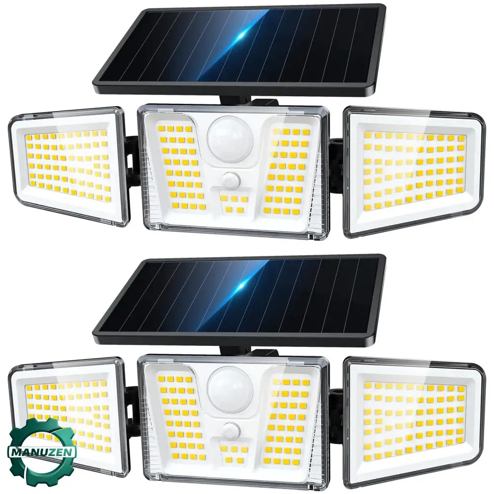 Projecteur solaire 210 LED à détecteur de mouvement – IP65 – variante Lot de 2
