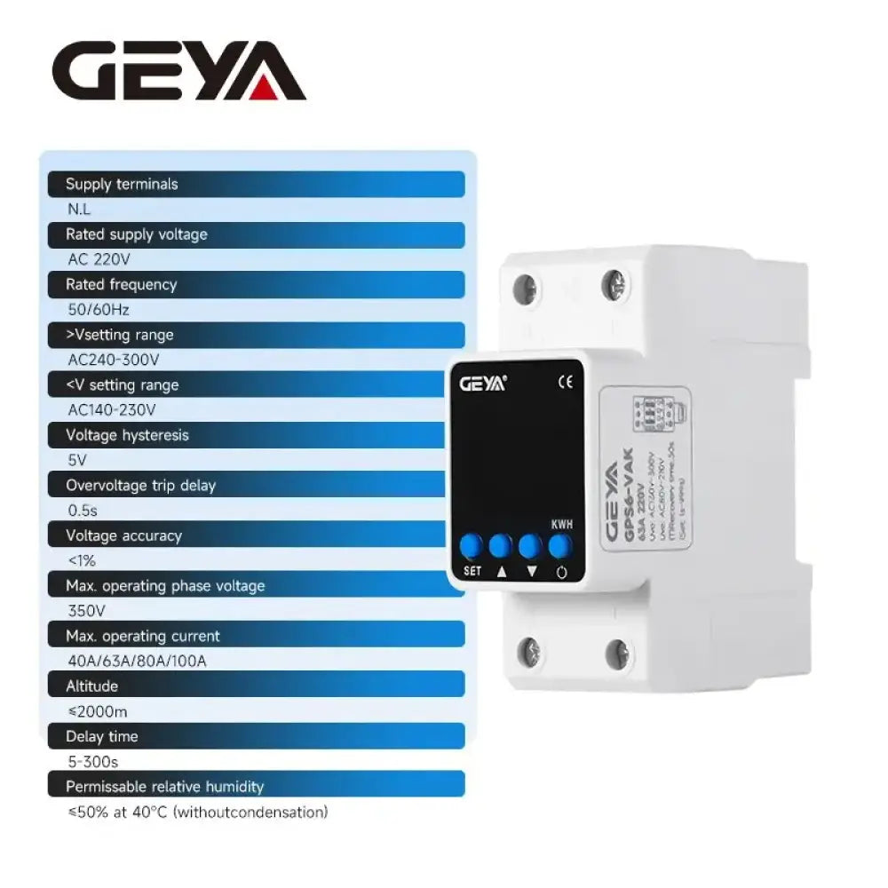 Protecteur surtension et sous-tension 63 A 220 V – rail DIN - Protecteur de tension sur rail DIN