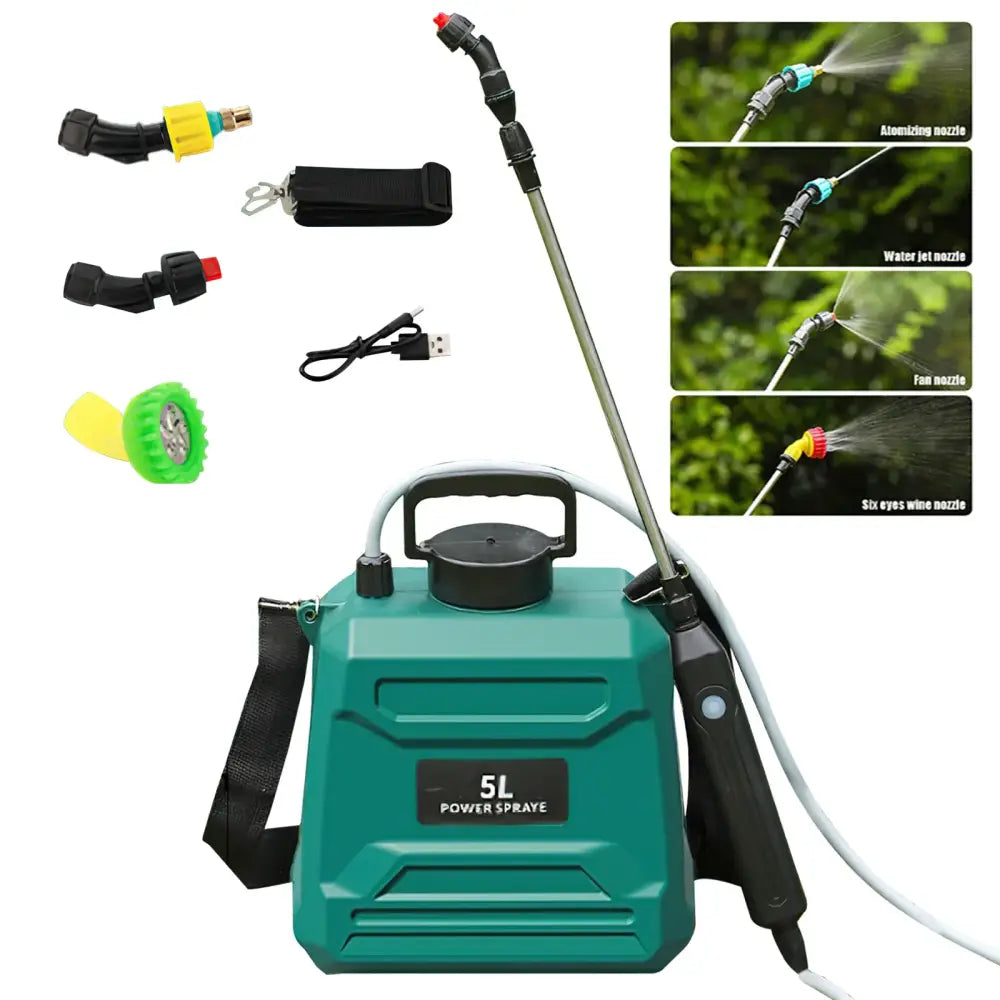 Pulvérisateur électrique de jardin 5 ou 8 L – rechargeable USB - 5 L – vert armée / France - Pulvérisateur électrique
