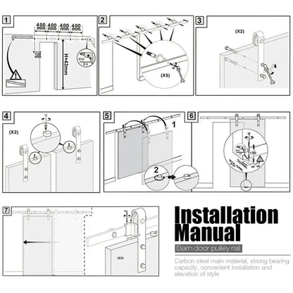 Rail Porte Coulissante 200 Cm Kit Quincaillerie Pour Porte Simple