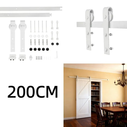 Rail Porte Coulissante 200 Cm Kit Quincaillerie Pour Porte Simple - Blanc / 2 m / France