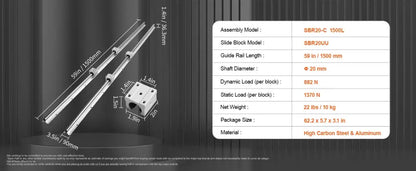 Rails De Guidage Linéaires SBR SBR12 SBR16 SBR20 SBR25 800 À 2200mm