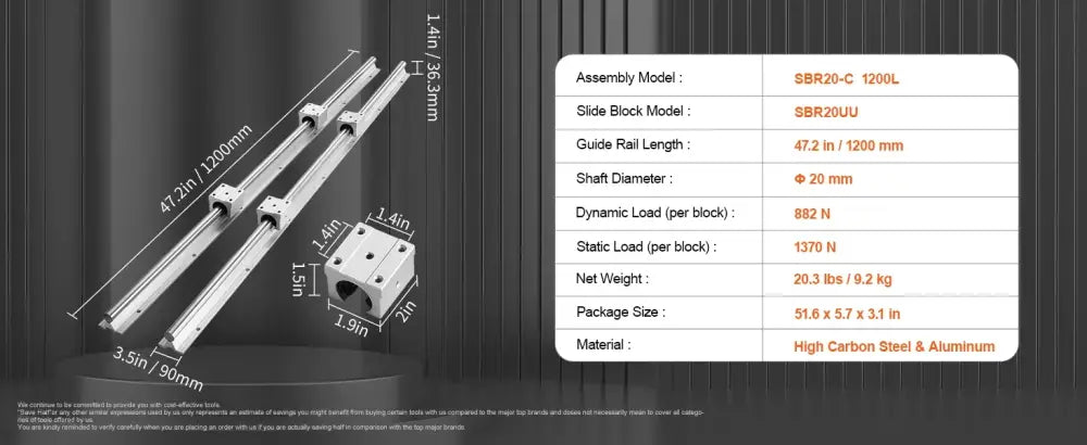 Rails De Guidage Linéaires SBR SBR12 SBR16 SBR20 SBR25 800 À 2200mm