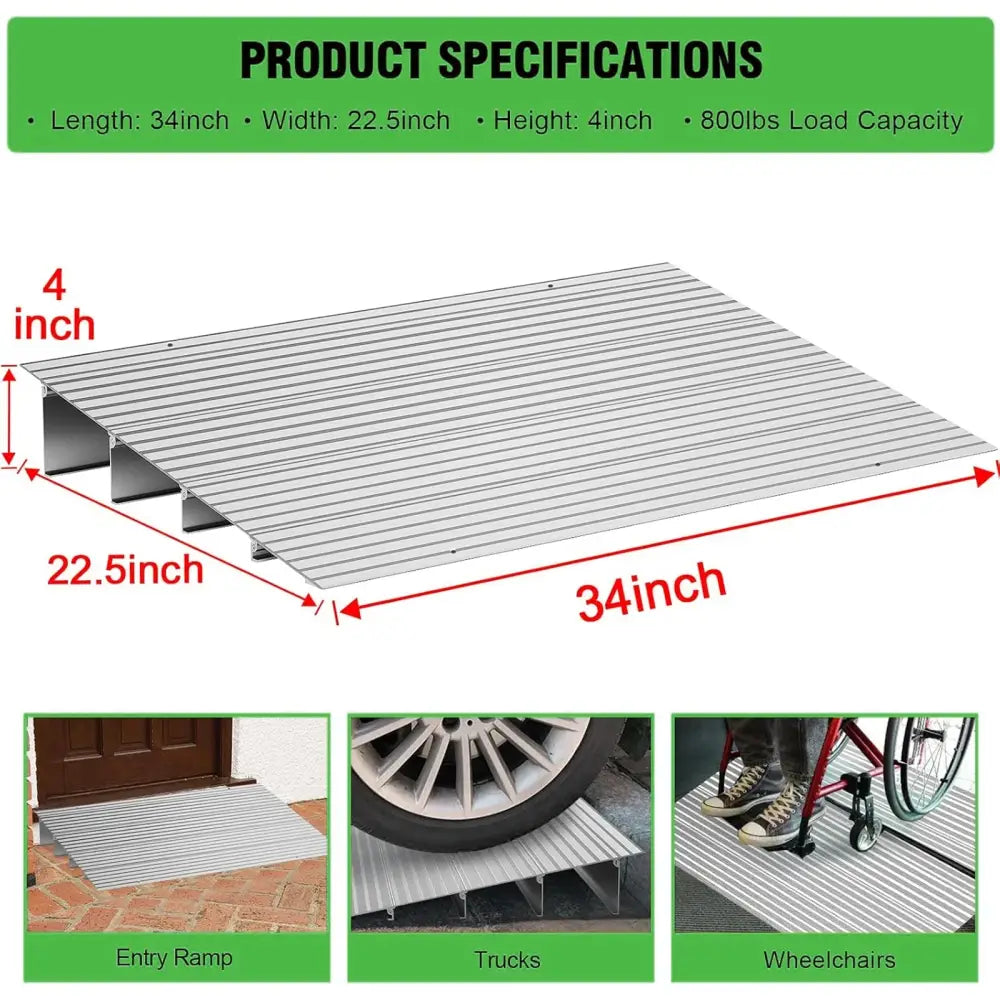 Rampe de seuil aluminium – hauteurs de 3 à 6 pouces - 4 pouces – environ 10,2 cm / Pologne - rampe seuil aluminium