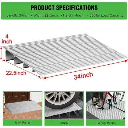 Rampe de seuil aluminium – hauteurs de 3 à 6 pouces - 4 pouces – environ 10,2 cm / Pologne - rampe seuil aluminium