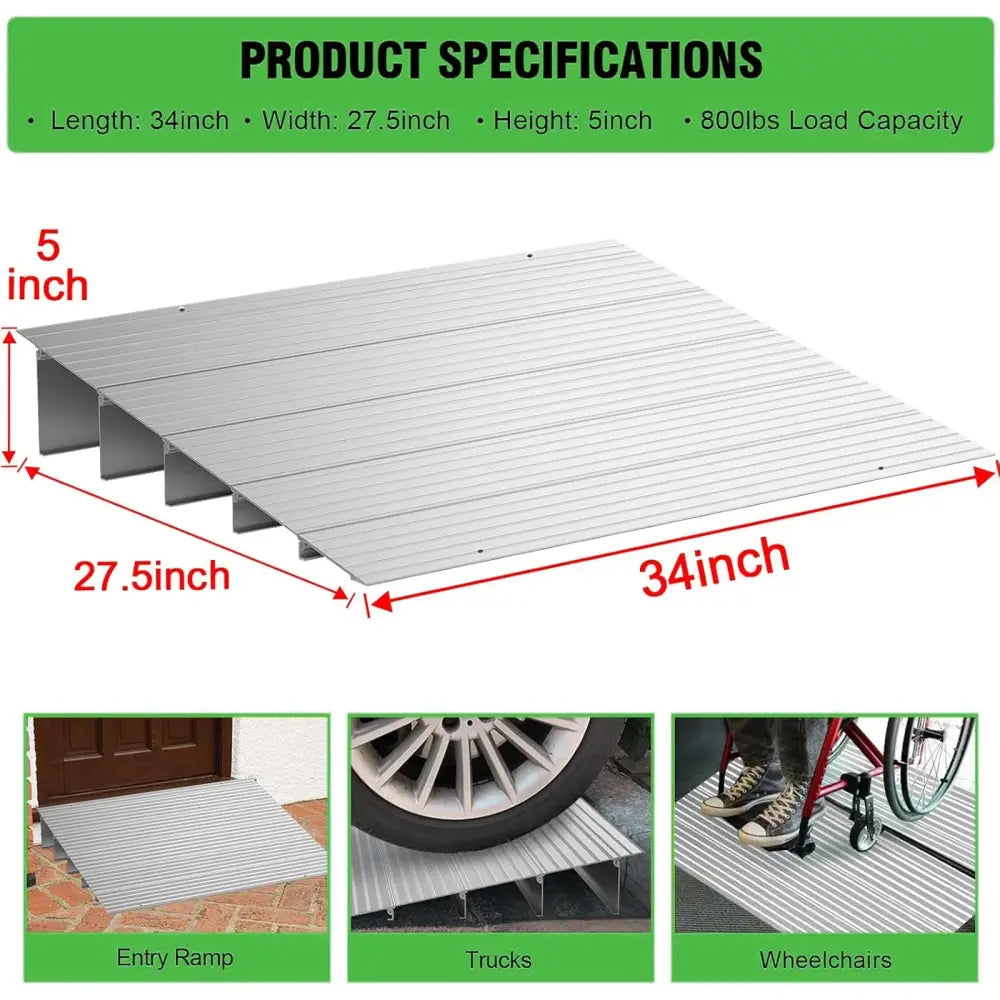 Rampe de seuil aluminium – hauteurs de 3 à 6 pouces - 5 pouces – environ 12,7 cm / Pologne - rampe seuil aluminium