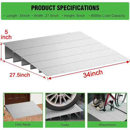 Rampe de seuil aluminium – hauteurs de 3 à 6 pouces - 5 pouces – environ 12,7 cm / Pologne - rampe seuil aluminium