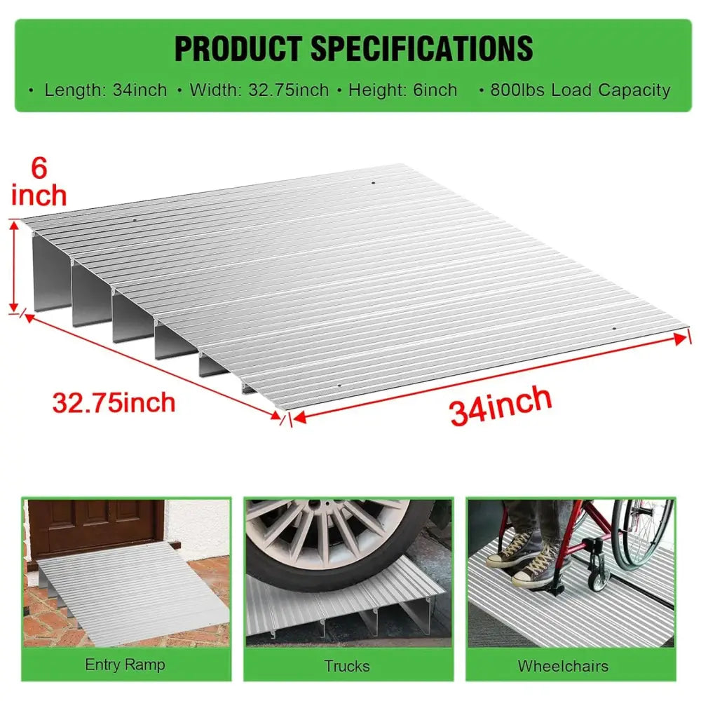 Rampe de seuil aluminium – hauteurs de 3 à 6 pouces - 6 pouces – environ 15,2 cm / Pologne - rampe seuil aluminium