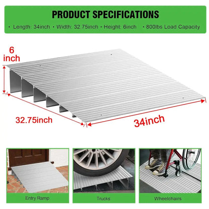 Rampe de seuil aluminium – hauteurs de 3 à 6 pouces - 6 pouces – environ 15,2 cm / Pologne - rampe seuil aluminium