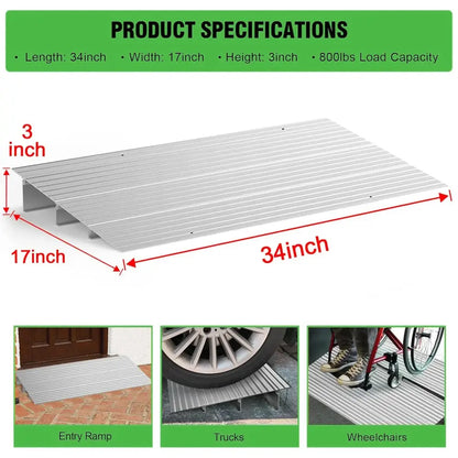 Rampe de seuil aluminium – hauteurs de 3 à 6 pouces - 3 pouces – environ 7,6 cm / Pologne - rampe seuil aluminium