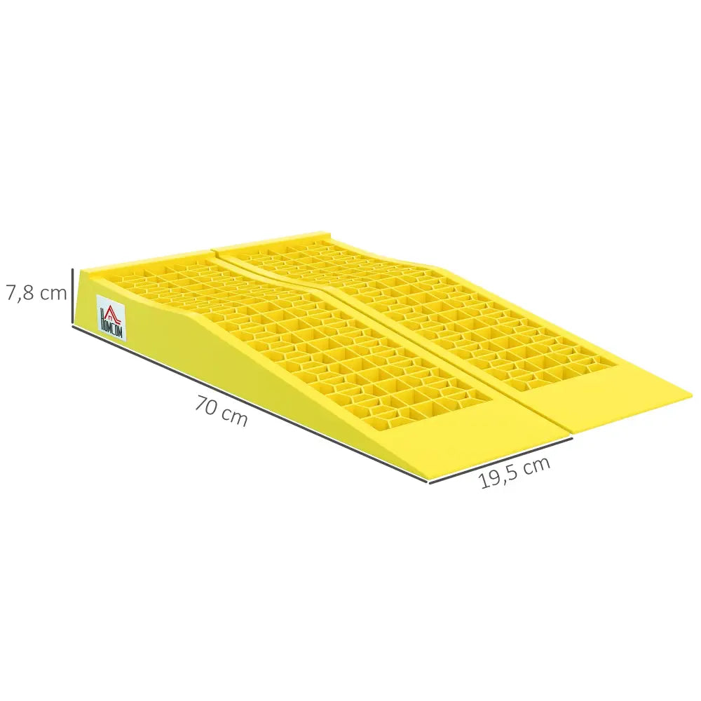 Rampes d’accès basses véhicule – lot de 2 en PP jaune - France - rampes accès basses véhicule