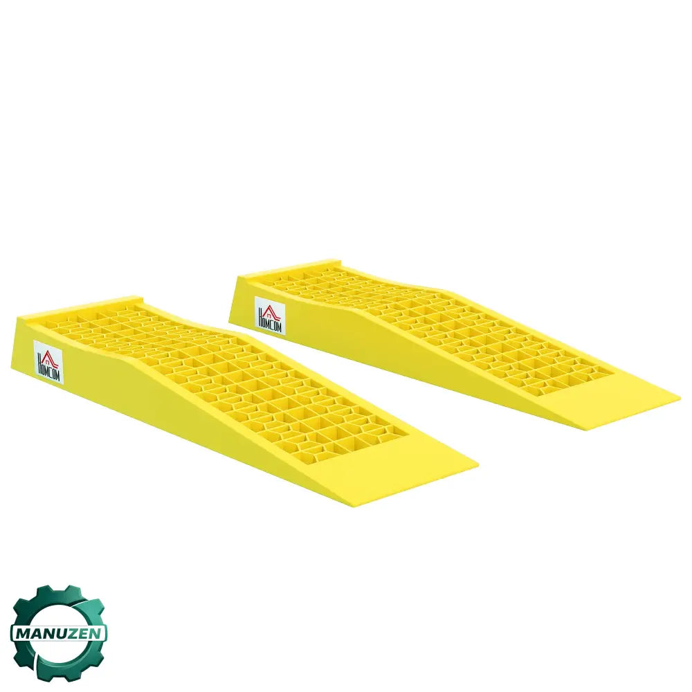 Rampes d’accès basses véhicule – lot de 2 en PP jaune - France - rampes accès basses véhicule