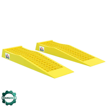 Rampes d’accès basses véhicule – lot de 2 en PP jaune - France - rampes accès basses véhicule