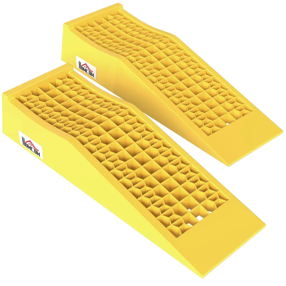 Rampes d’accès basses véhicule – lot de 2 en PP jaune - France - rampes accès basses véhicule